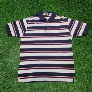 VTG 80s Oakton Striped Polo Shirt Mens S (Tagged XL) Made in USA Preppy